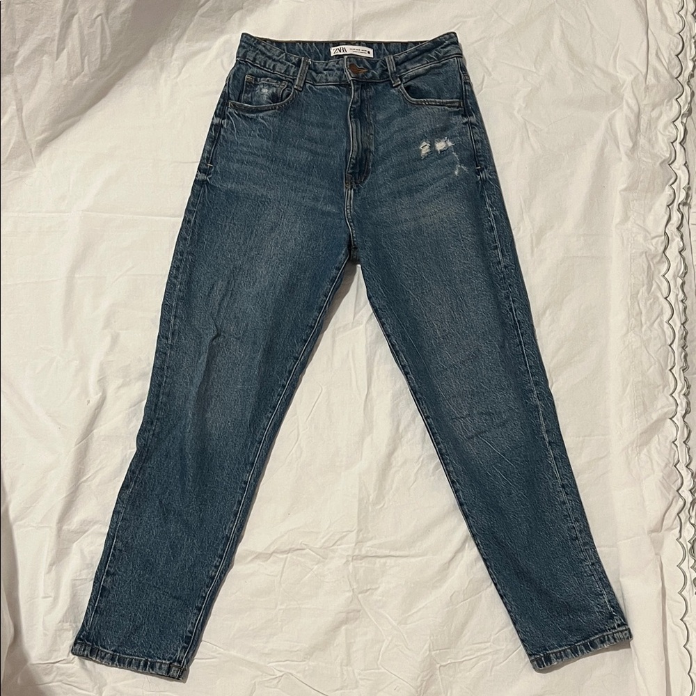 Zara Women's High Rise Jeans - Deep Blue